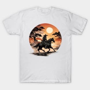 Samurai In A Sunset T-Shirt